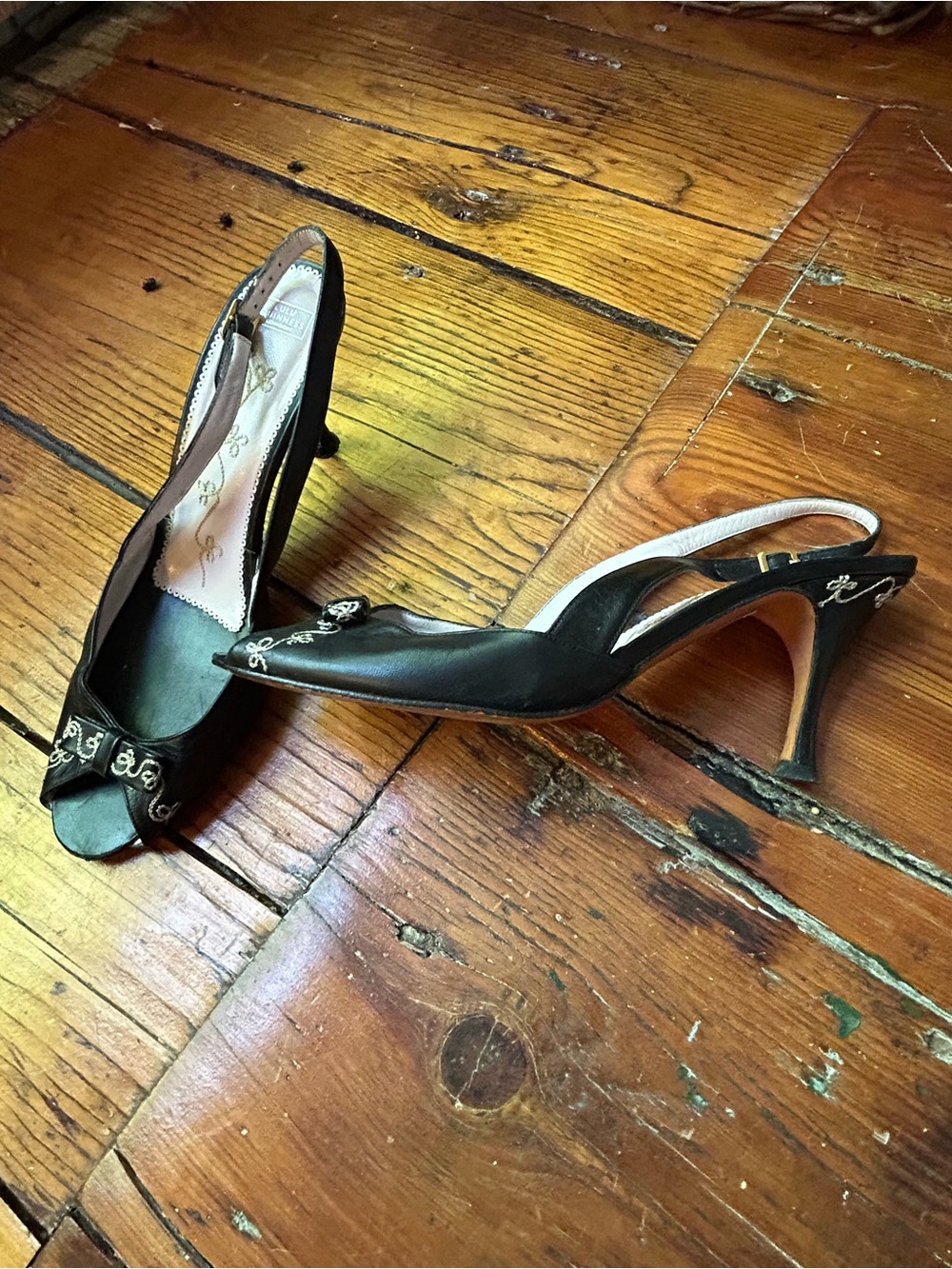 Lulu Guinness Peep Toe Slingback Sz 40